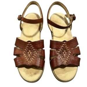 SAS Tripad Comfort Made in the USA Brown Leather Sandals Size 8.5 M